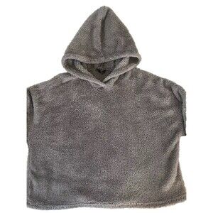 SHEIN Fleece Women Medium Gray Hooded Pullover Long Sleeve